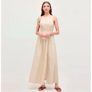 Hill House Home The Addie Dress Sand Basketweave Cane Print Maxi Cotton XS NEW